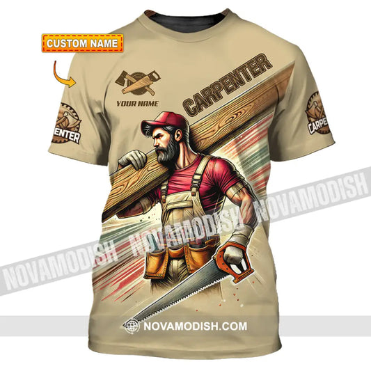 Man Shirt Custom Name Carpenter Polo Long Sleeve Gift For T-Shirt