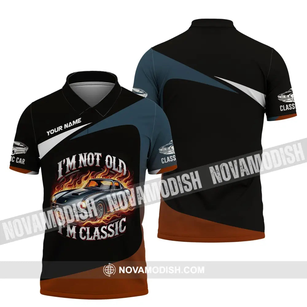 Man Shirt Custom Name Classic Car Lover T-Shirt Polo / S T-Shirt