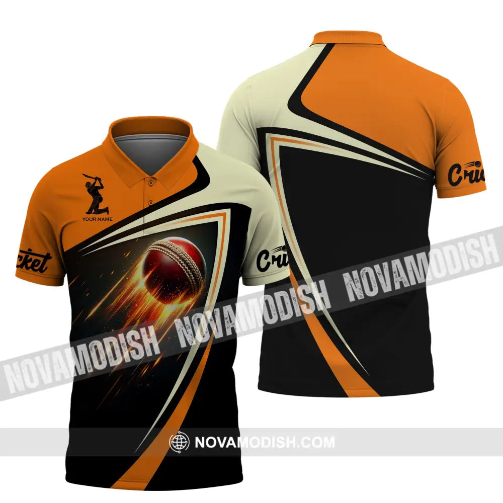 Man Shirt Custom Name Cricket T-Shirt Gift For Lover Clothing Polo / S