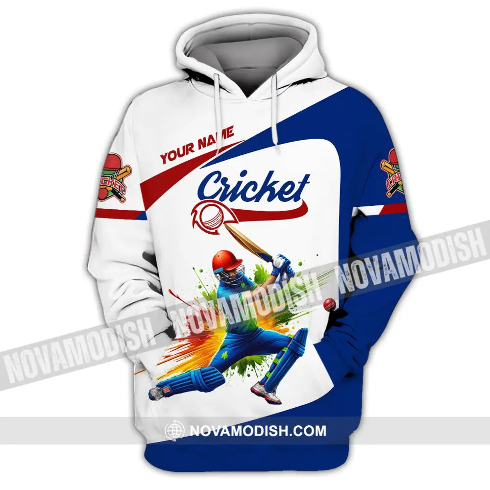Man Shirt Custom Name Cricket T-Shirt Gift For Lover Player Apparel Hoodie / S