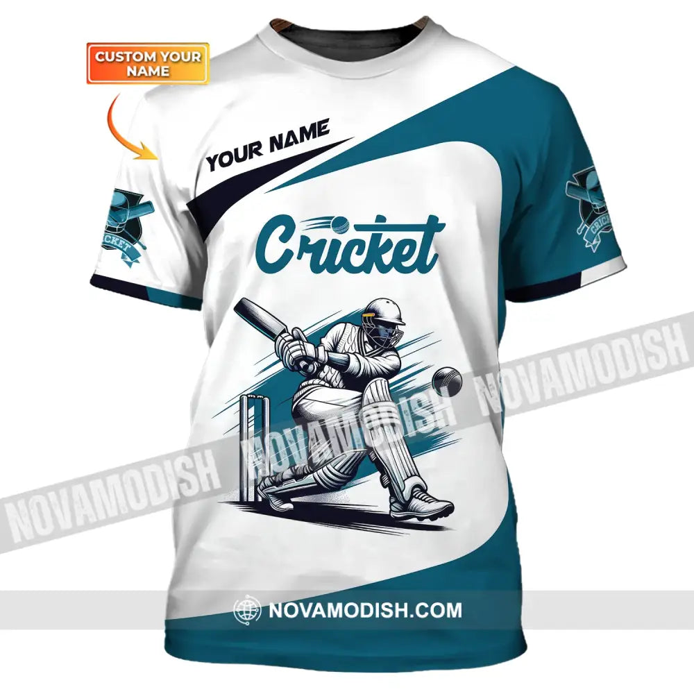 Man Shirt Custom Name Cricket T-Shirt Player Apparel Gift For Lover