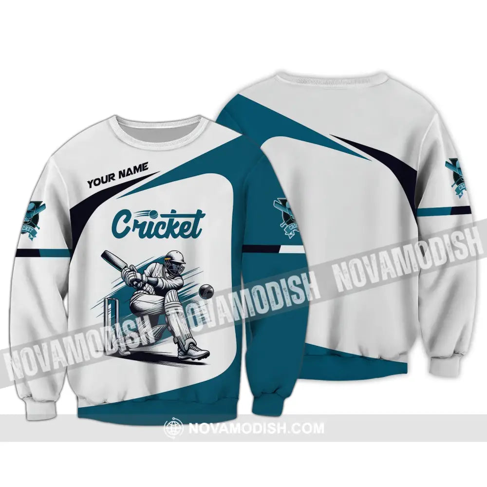 Man Shirt Custom Name Cricket T-Shirt Player Apparel Gift For Lover Long Sleeve / S