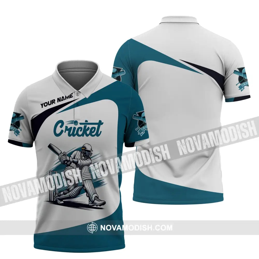 Man Shirt Custom Name Cricket T-Shirt Player Apparel Gift For Lover Polo / S