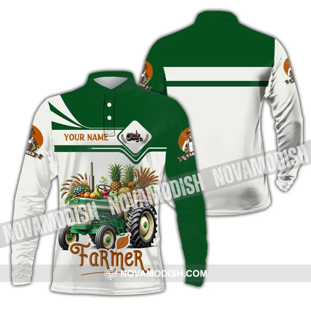 Man Shirt Custom Name Farmer Polo Apparel Long Sleeve / S T-Shirt