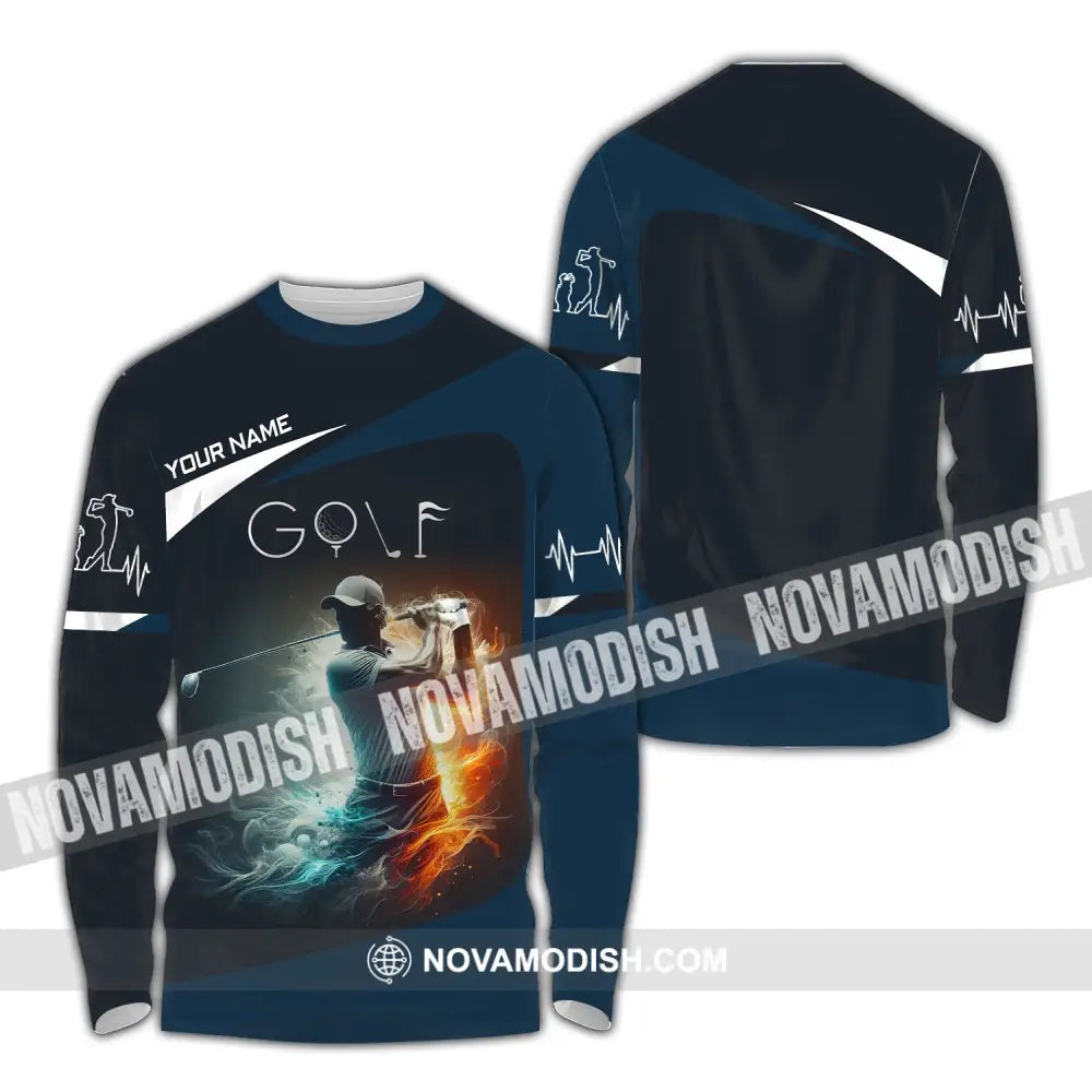 Man Shirt Custom Name Golf T-Shirt For Club Gift Lovers Long Sleeve / S T-Shirt