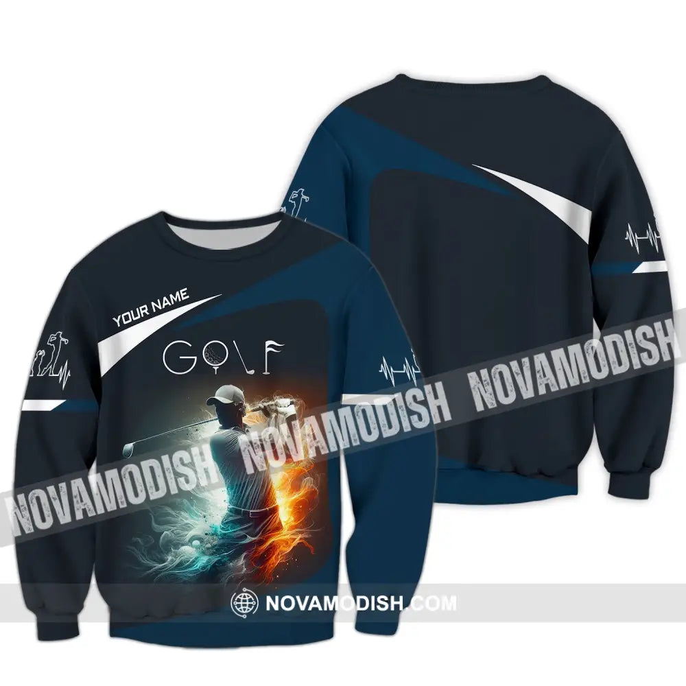 Man Shirt Custom Name Golf T-Shirt For Club Gift Lovers Long Sleeve / S T-Shirt