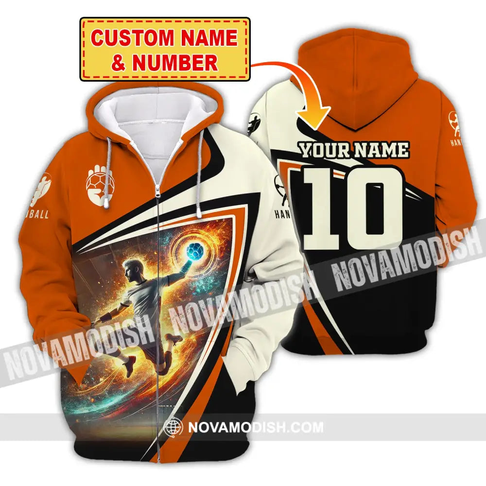 Man Shirt Custom Name Handball Player Hoodie Polo Long Sleeve T-Shirt
