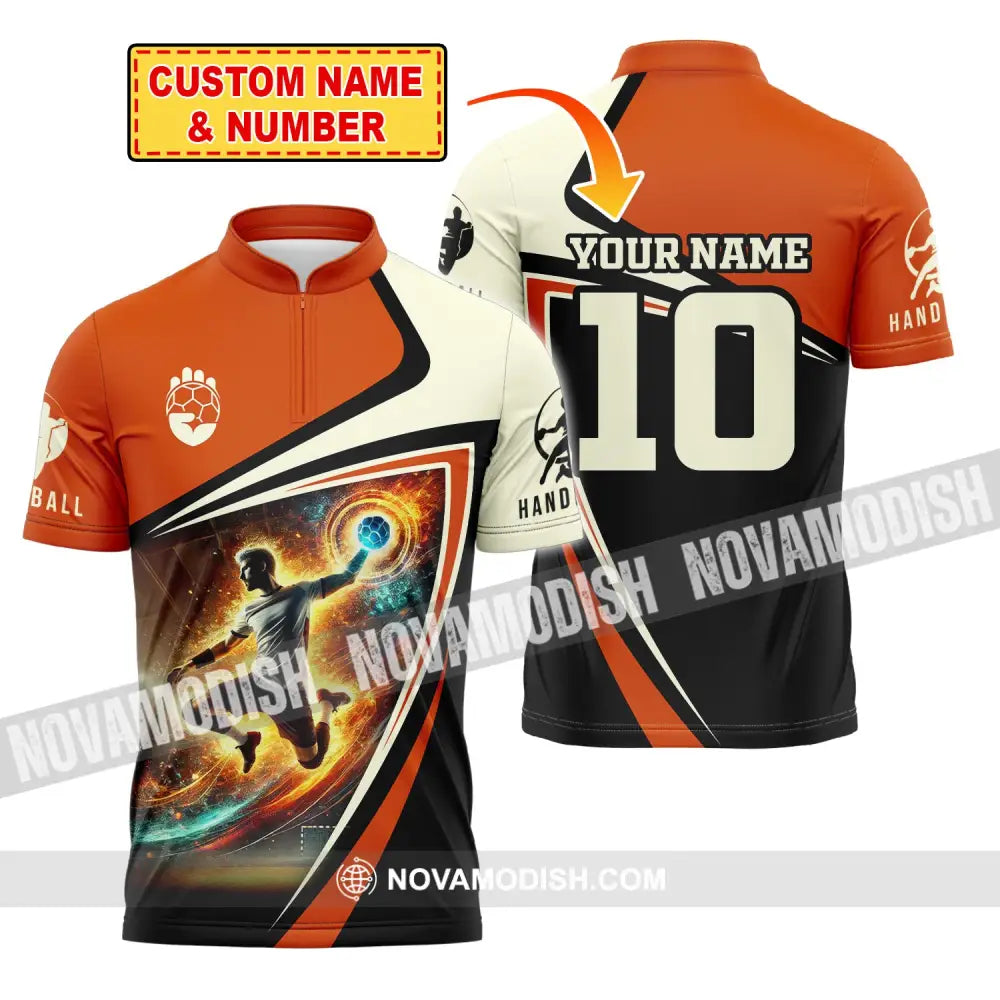 Man Shirt Custom Name Handball Player Hoodie Polo Long Sleeve T-Shirt