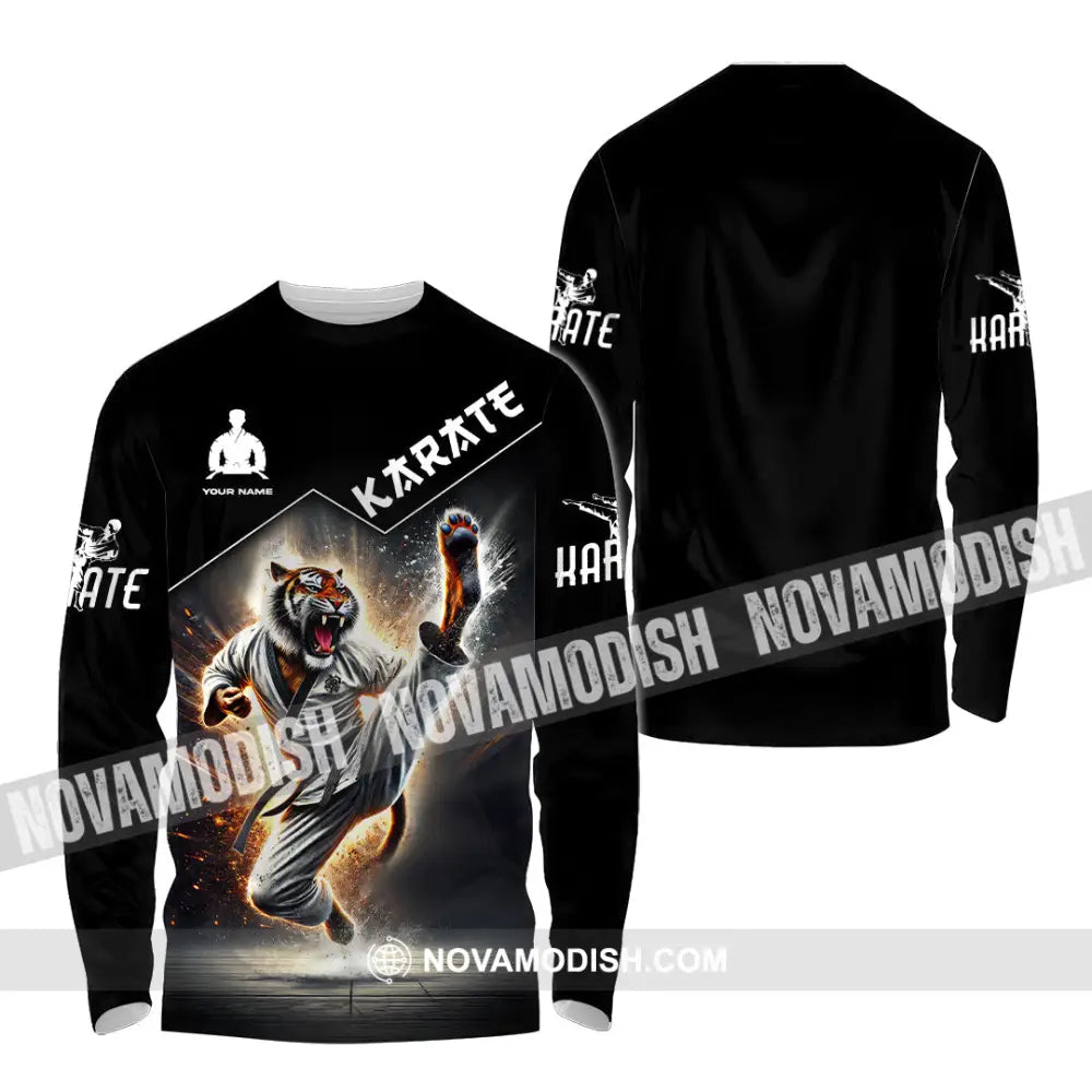 Man Shirt Custom Name Karate Hoodie Polo Long Sleeve Gift For Lovers / S T-Shirt