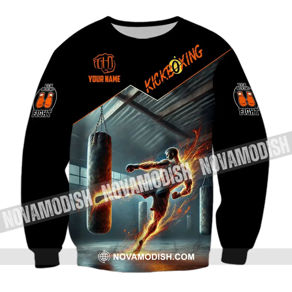 Man Shirt Custom Name Kickboxing Hoodie Polo Long Sleeve / S T-Shirt