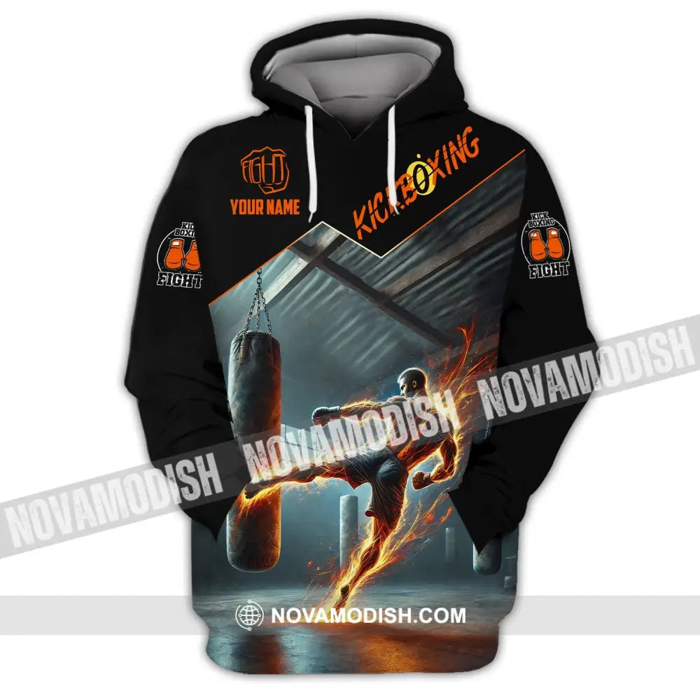 Man Shirt Custom Name Kickboxing Hoodie Polo Long Sleeve / S T-Shirt