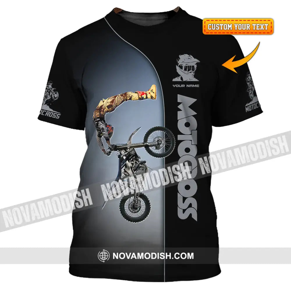 Man Shirt Custom Name Moto Cross Gift Polo Hoodie Long Sleeve T-Shirt