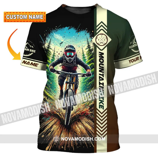Man Shirt Custom Name Mountain Bike Polo Long Sleeve Gift T-Shirt