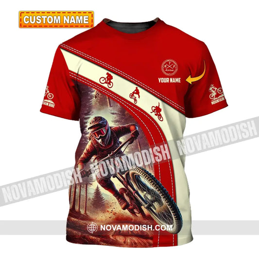 Man Shirt Custom Name Mountain Bike Shirt Mountain Bike Polo Long Sleeve Mountain Bike Gift T-shirt