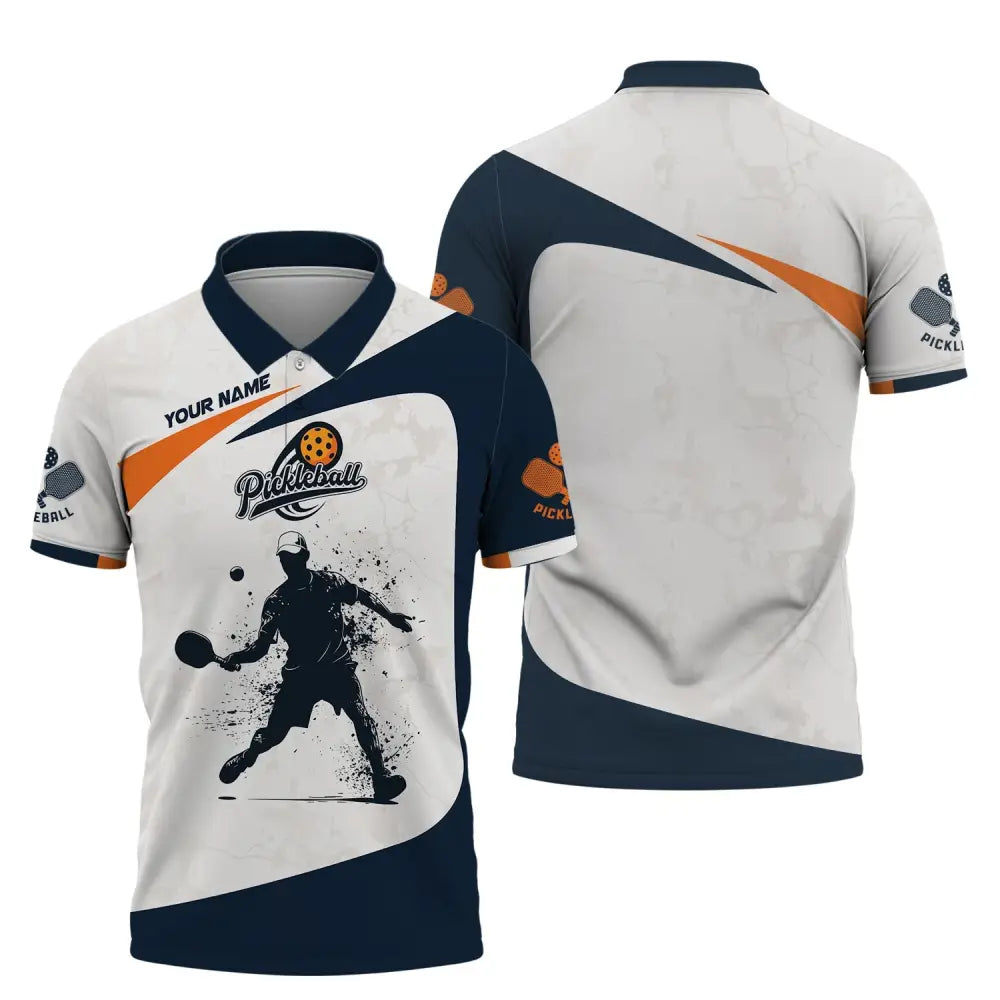 Man Shirt Custom Name Pickleball T-Shirt For Club Gift Players Polo / S