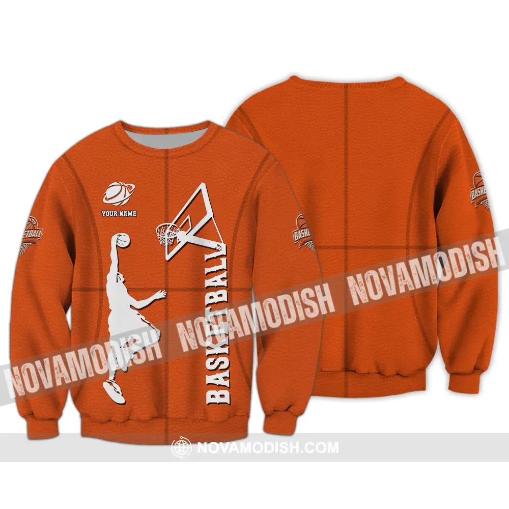 Man Shirt Custom Name T-Shirt Basketball Clothing Gift For Player Long Sleeve / S