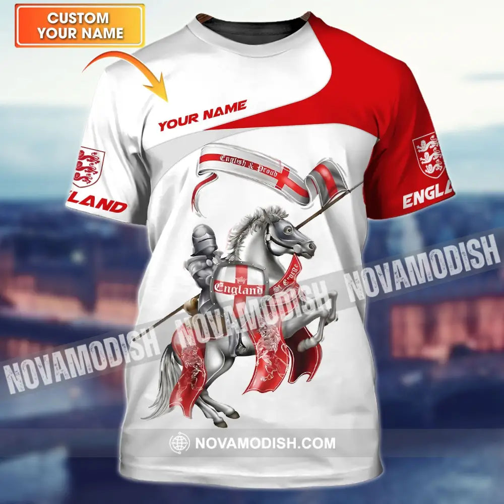 Man Shirt - Custom Name T-Shirt England Horseman Shirt T-shirt