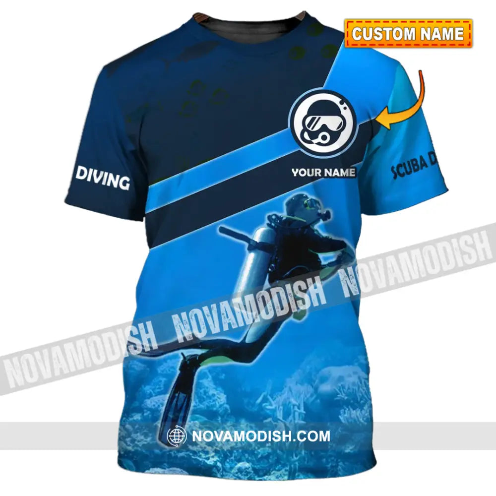 Man Shirt - Custom Name T-Shirt - Scuba Diving Clothing T-shirt