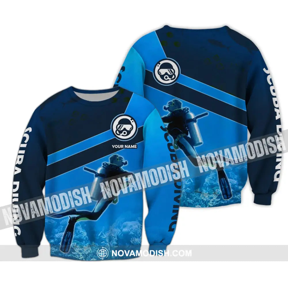 Man Shirt - Custom Name T-Shirt - Scuba Diving Clothing Long Sleeve / S T-shirt