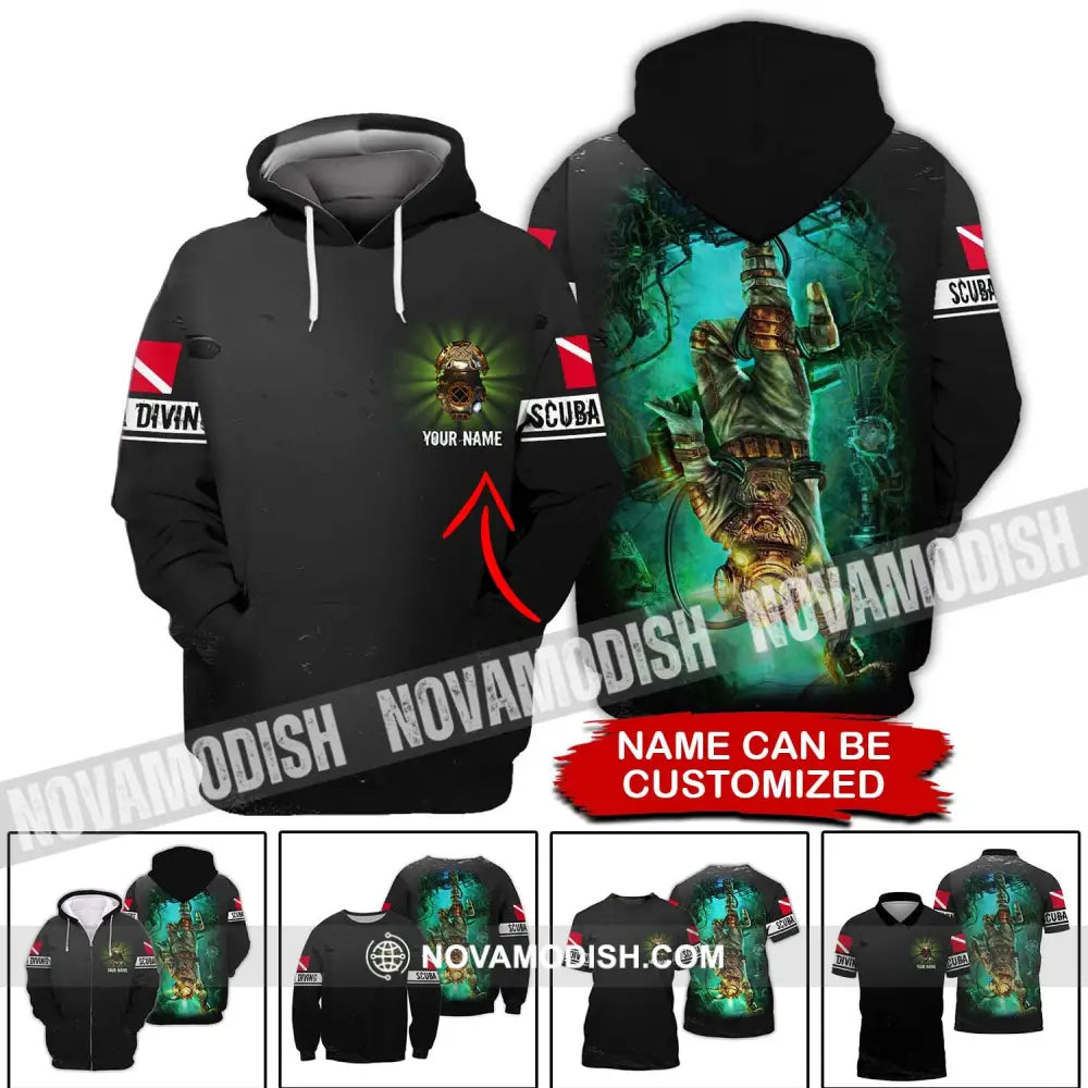 Man Shirt - Custom Name T-Shirt - Scuba Diving Deep Ocean Clothing T-shirt