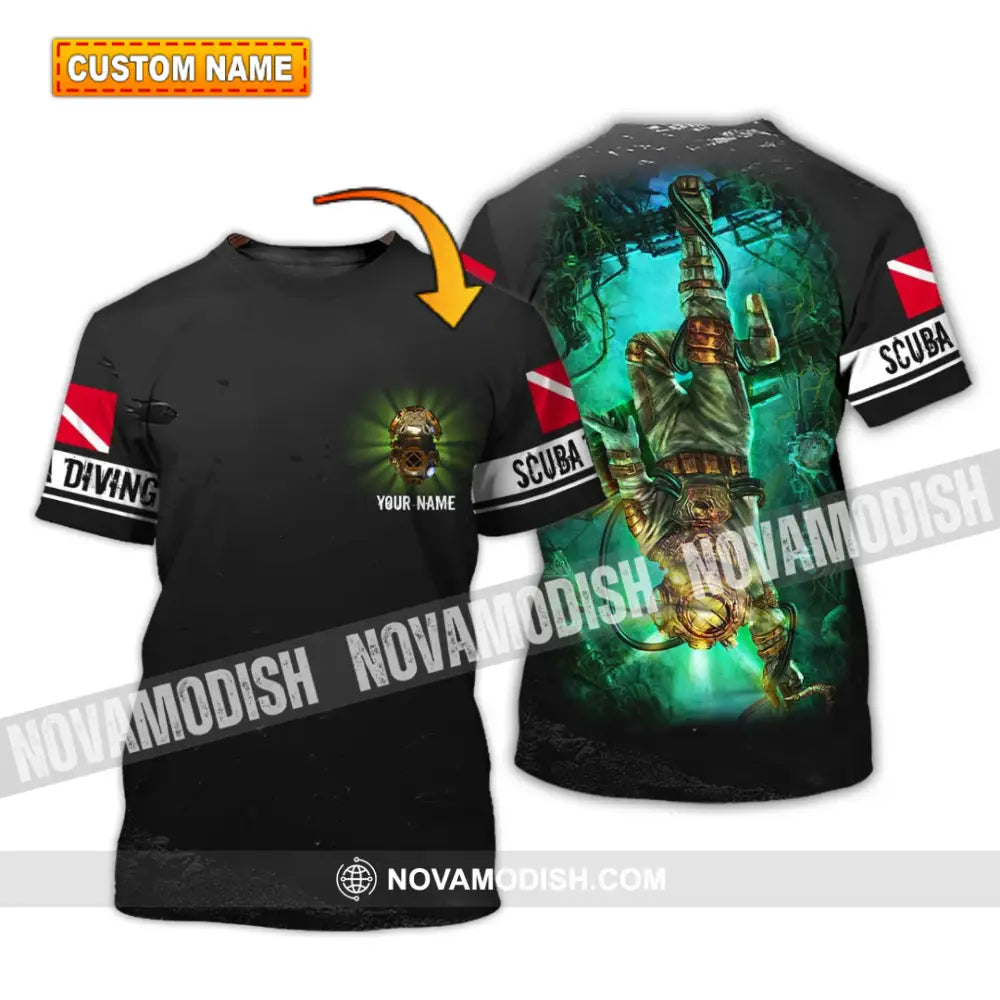 Man Shirt - Custom Name T-Shirt - Scuba Diving Deep Ocean Clothing T-shirt
