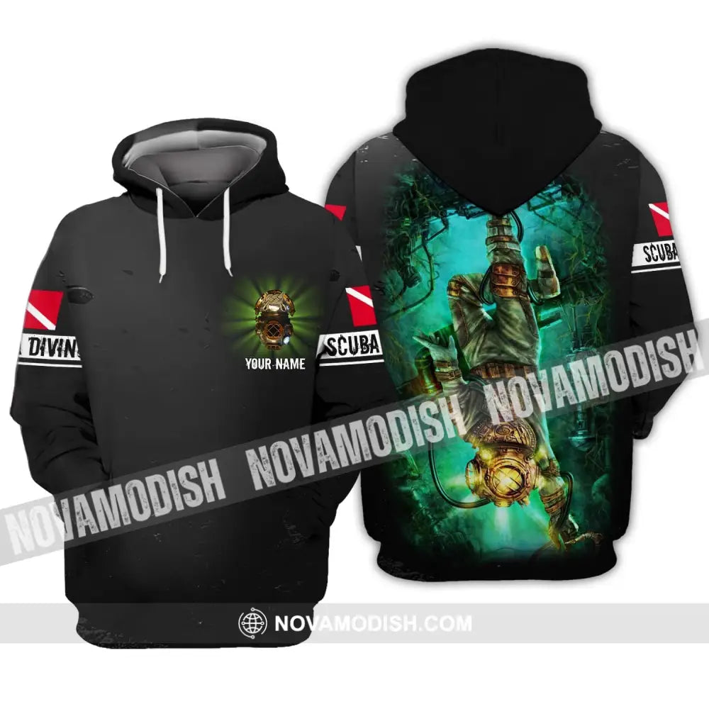 Man Shirt - Custom Name T-Shirt - Scuba Diving Deep Ocean Clothing Hoodie / S T-shirt