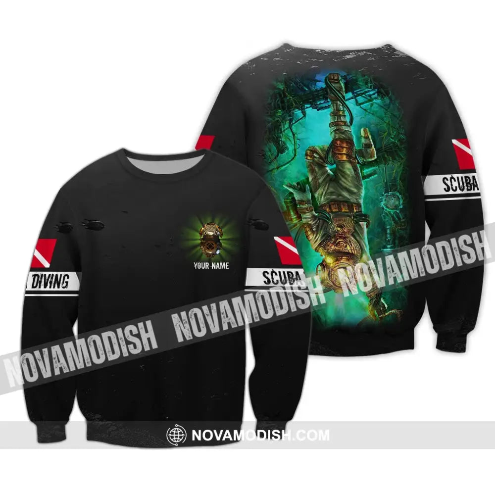Man Shirt - Custom Name T-Shirt - Scuba Diving Deep Ocean Clothing Long Sleeve / S T-shirt
