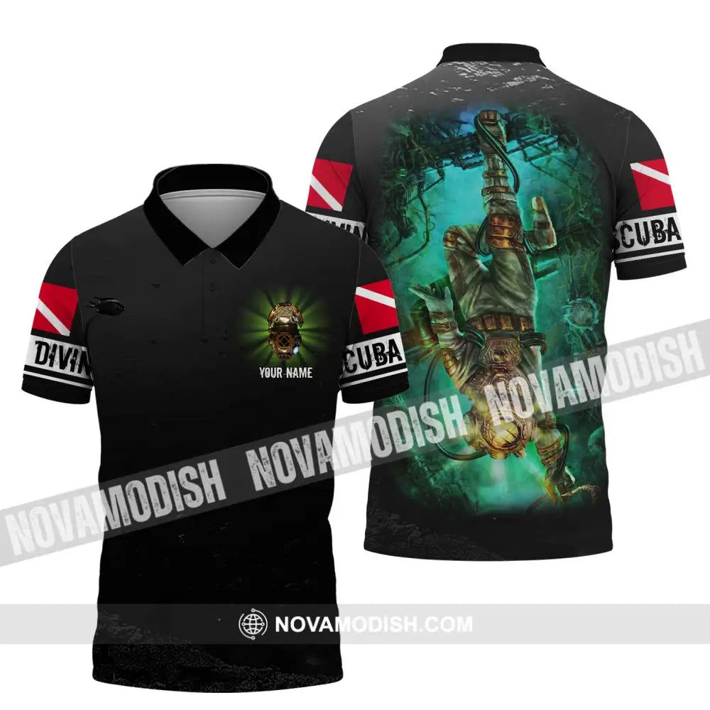 Man Shirt - Custom Name T-Shirt - Scuba Diving Deep Ocean Clothing Polo Shirt / S T-shirt