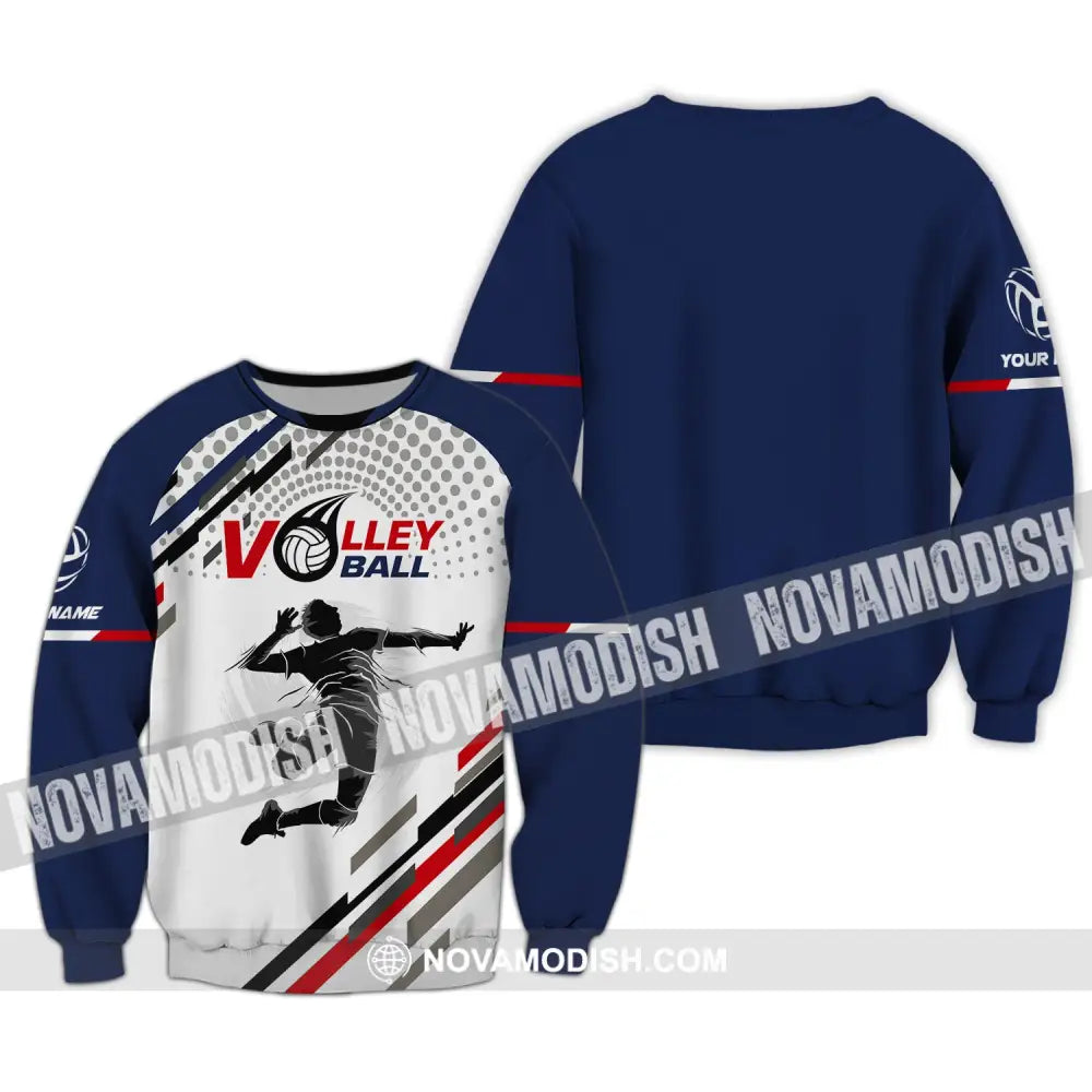 Man Shirt Custom Name Volleyball T-Shirt Gift For Player Long Sleeve / S T-Shirt