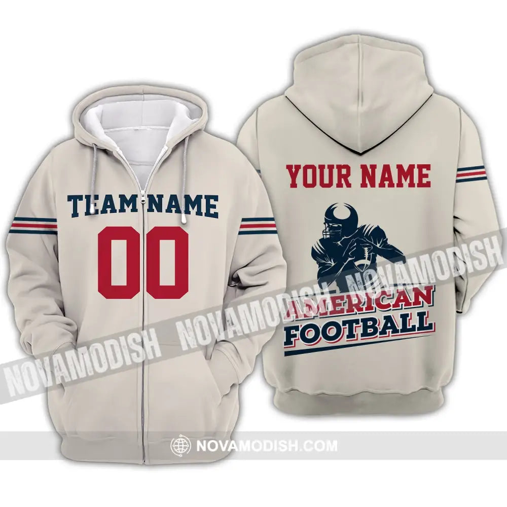 Man Shirt - Custom Rugby Football T-Shirt - American Football - Football Clothing Zipper Hoodie / S T-shirt