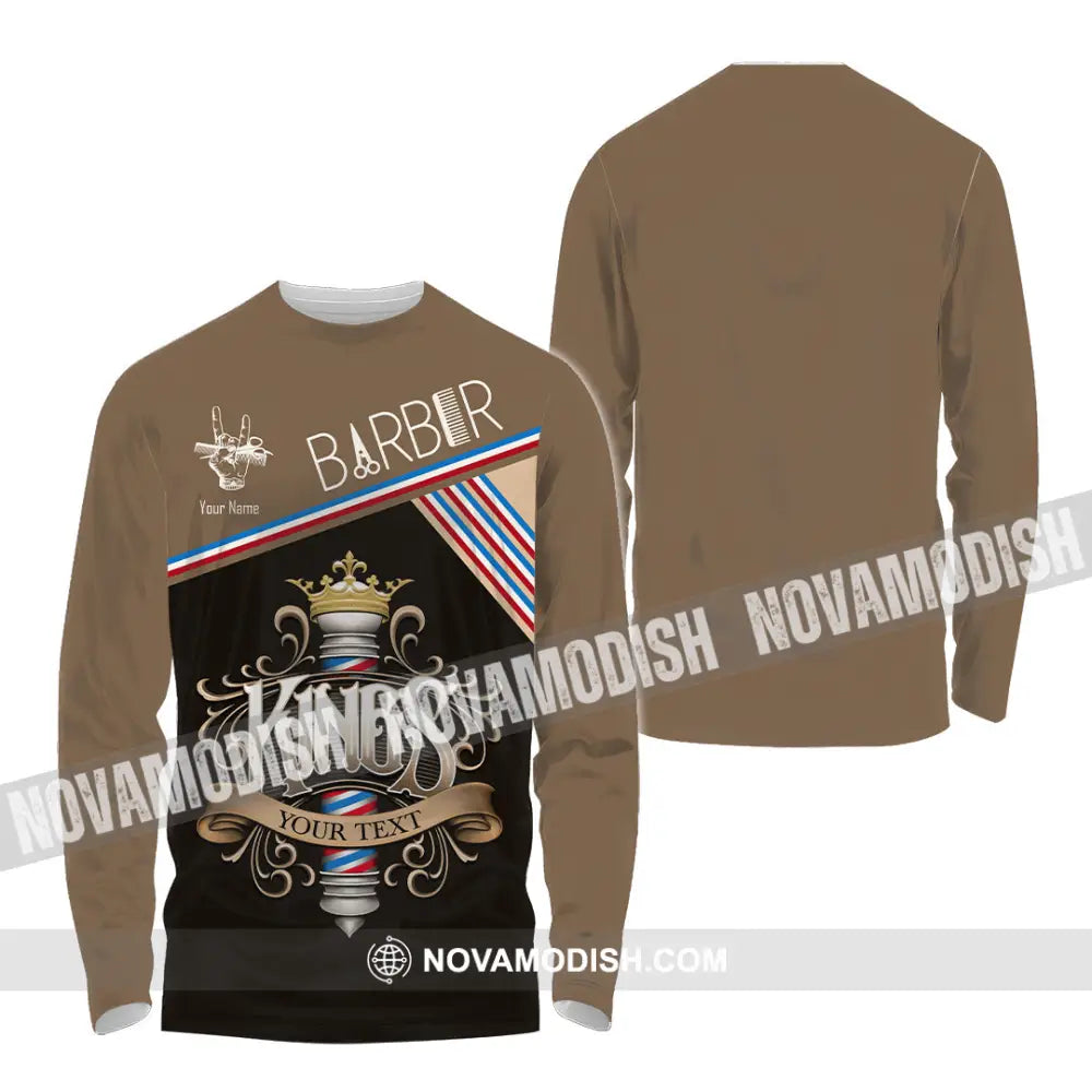 Men Shirt - Custom Barber Kings Shirt Long Sleeve Shirt / S T-shirt