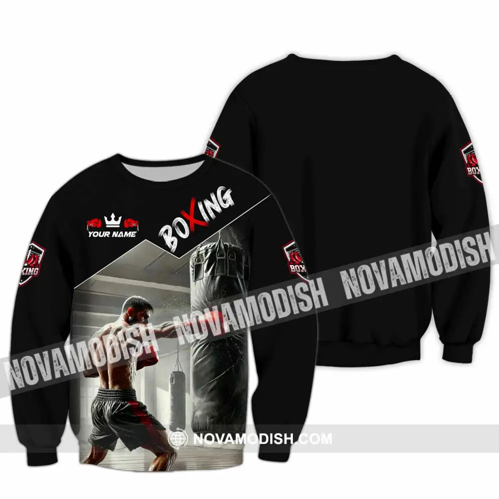 Men Shirt - Custom Boxing Strong Man Shirt Long Sleeve / S T-shirt