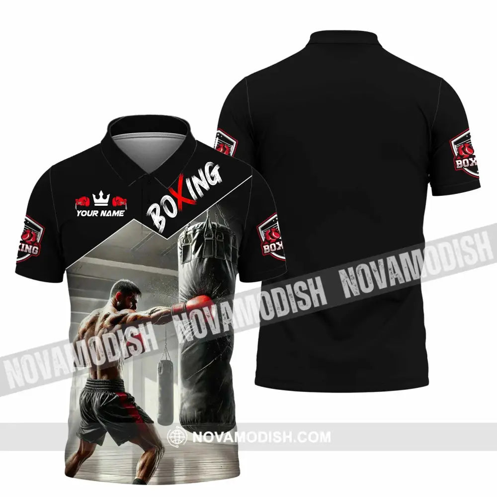 Men Shirt - Custom Boxing Strong Man Shirt Polo Shirt / S T-shirt