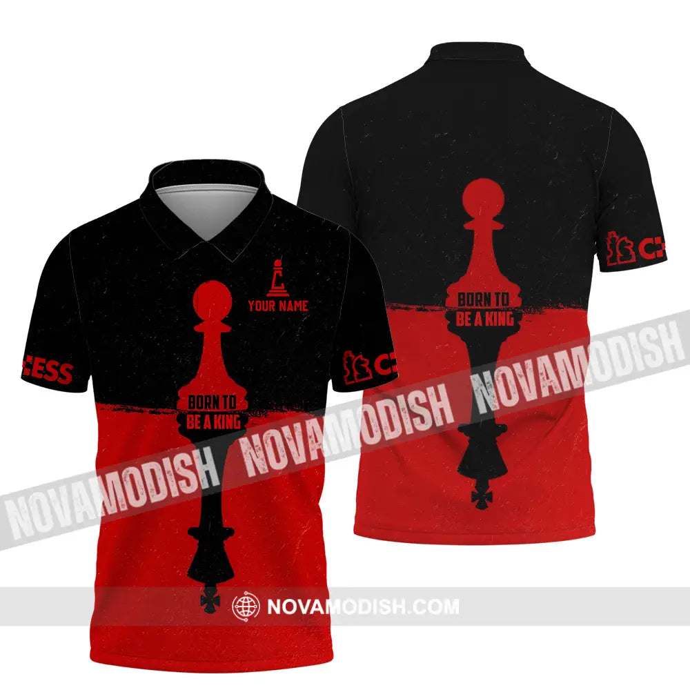 Men Shirt - Custom Chess Lover Shirt Born To Be A King Polo Shirt / S T-shirt