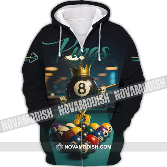 Men Shirt - Custom Kings Of Billiards Shirt Zipper Hoodie / S T-shirt
