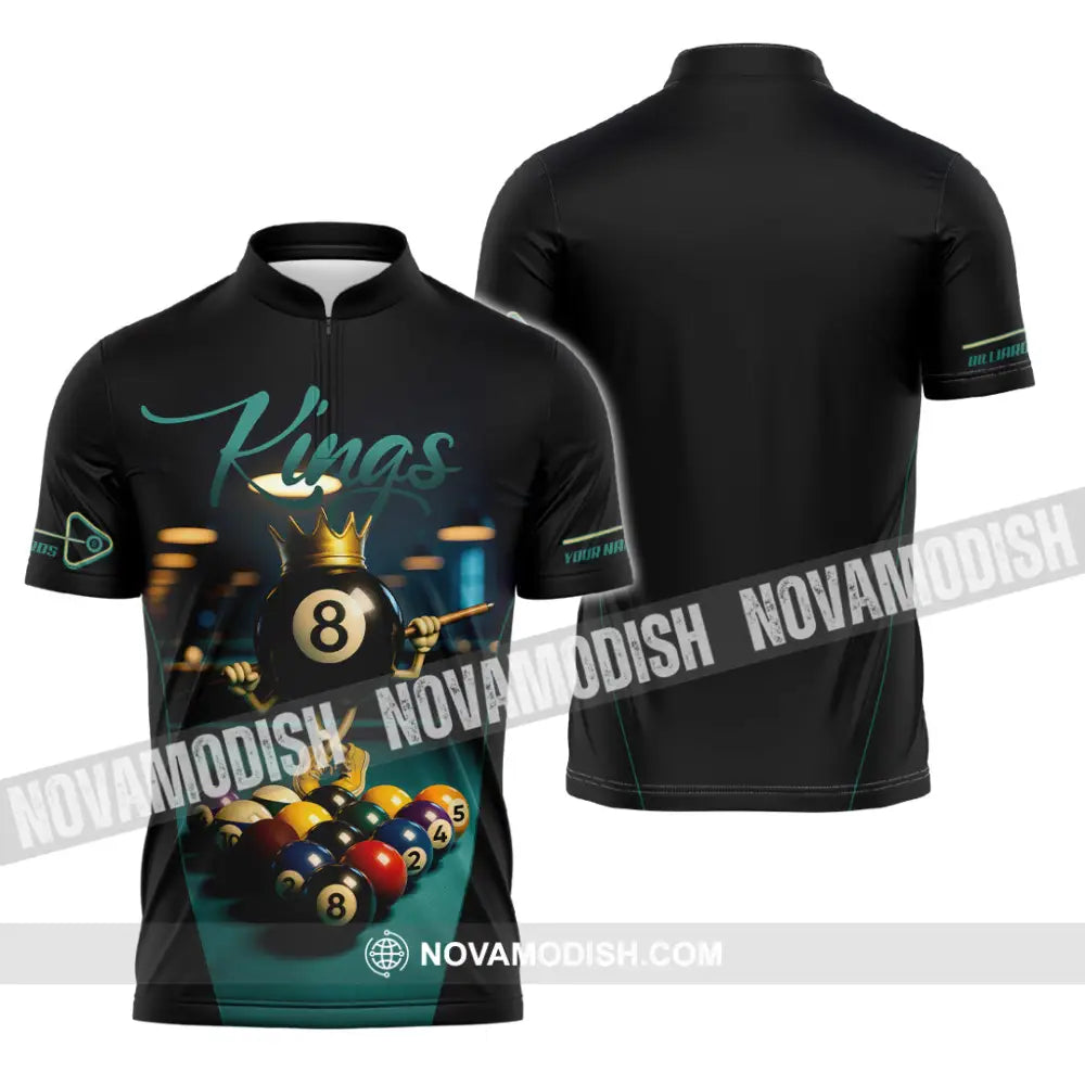 Men Shirt - Custom Kings Of Billiards Shirt Zipper Polo Shirt / S T-shirt