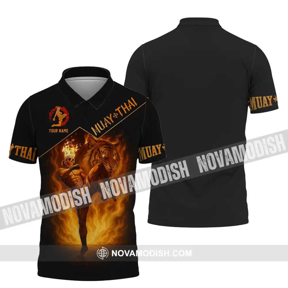 Men Shirt - Custom Let’s Fight Fire Muay Thai Sport Shirt Polo Shirt / S T-shirt