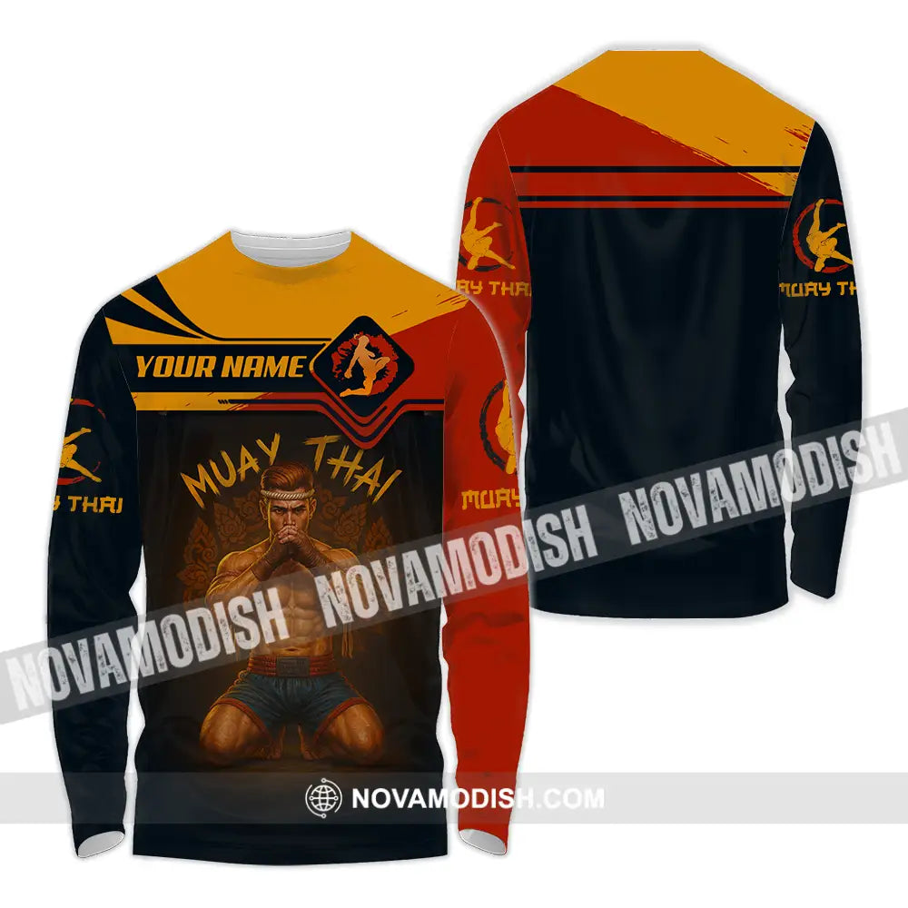 Men Shirt - Custom Let’s Fight Muay Thai Sport Shirt Long Sleeve Shirt / S T-shirt