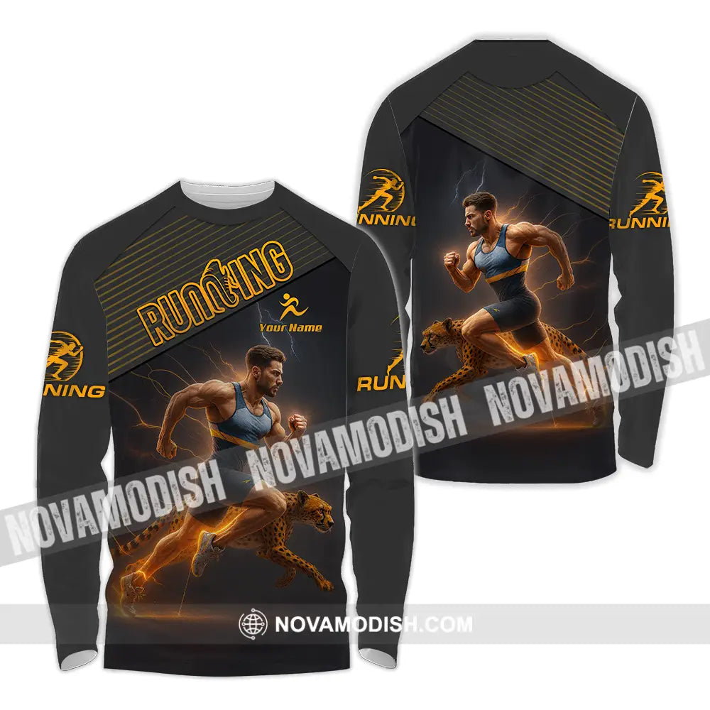 Men Shirt - Custom Man Running Shirt Long Sleeve Shirt / S T-shirt