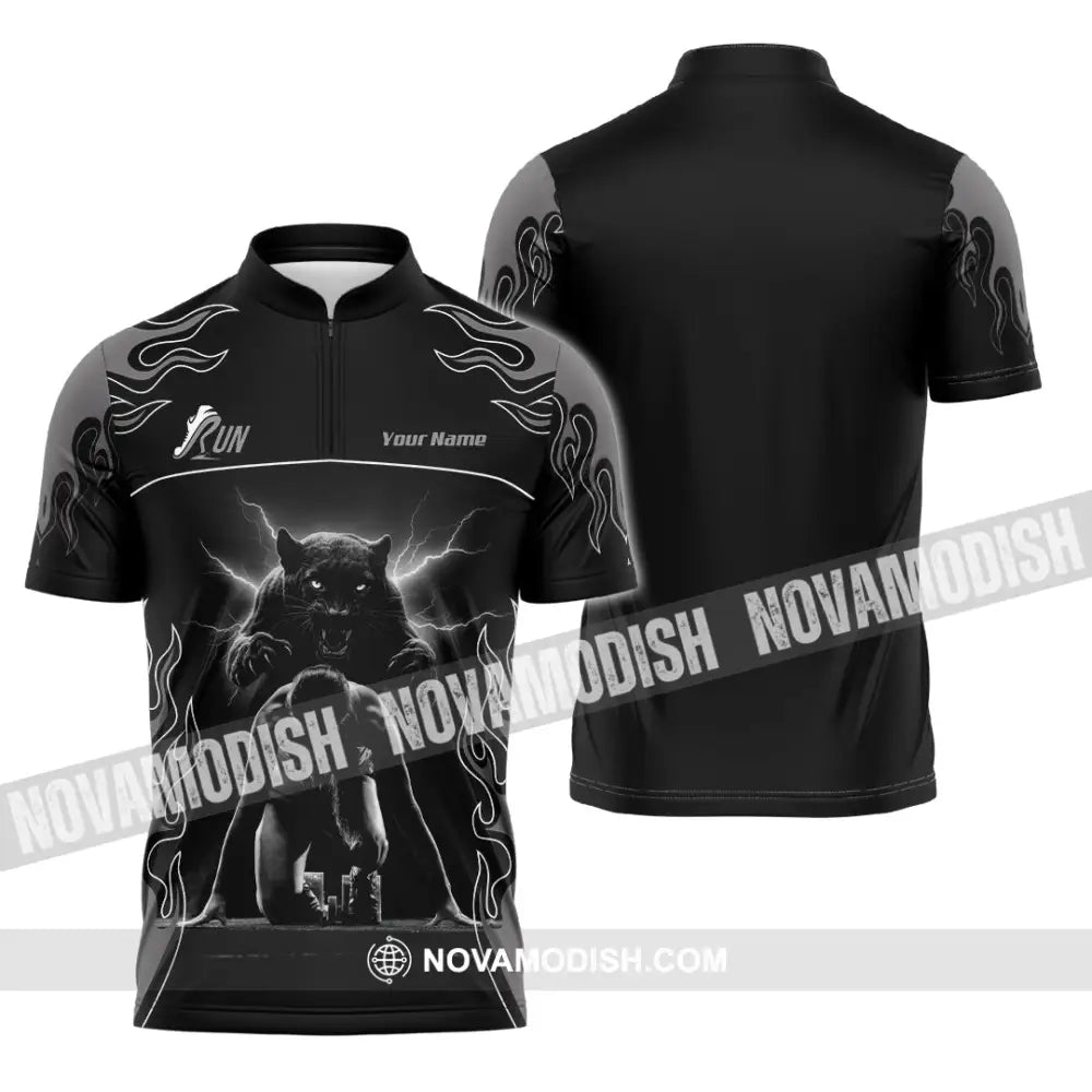 Men Shirt - Custom Ready To Run Love Running Shirt Zipper Polo Shirt / S T-shirt