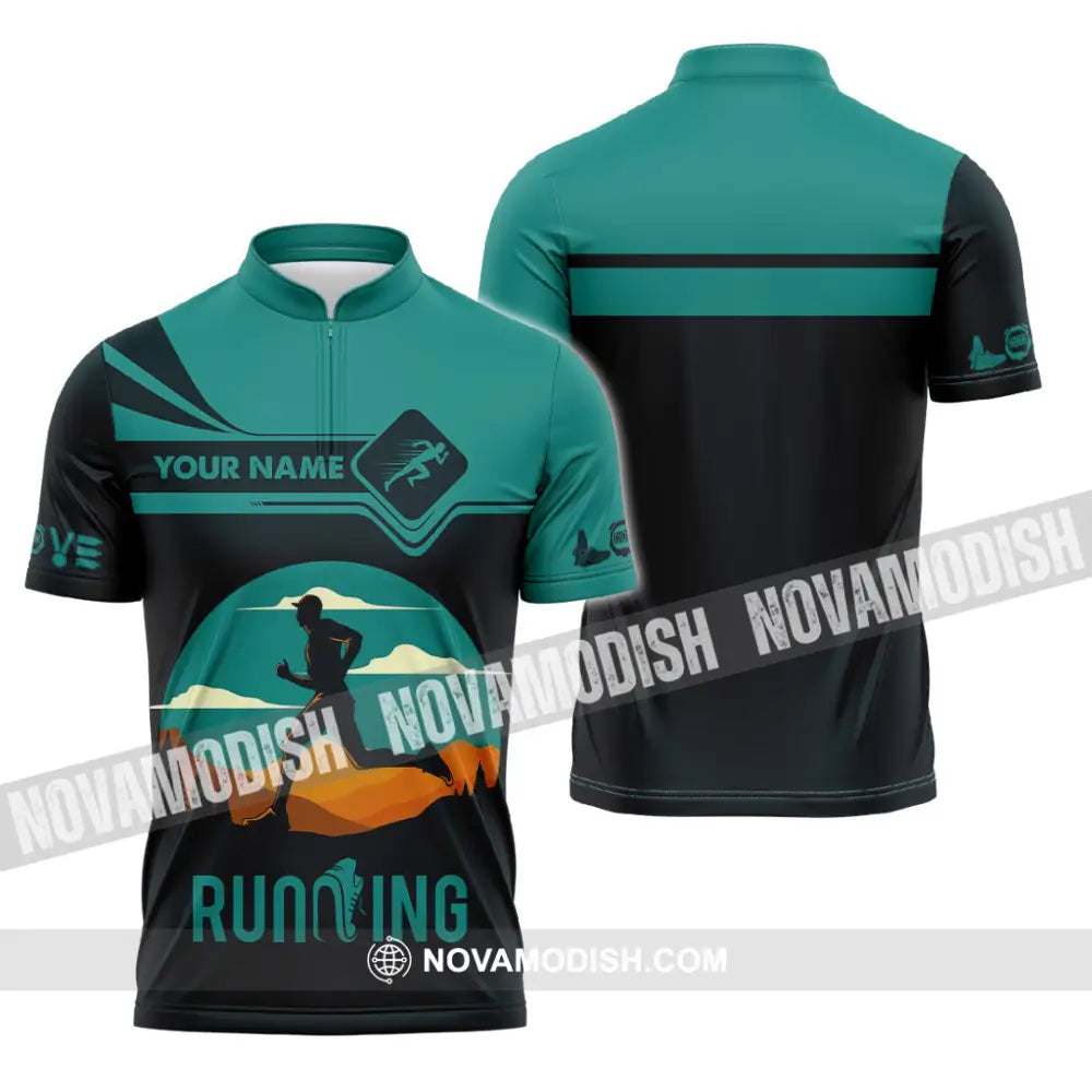 Men Shirt - Custom Running Lover Love Running Shirt Zipper Polo Shirt / S T-shirt