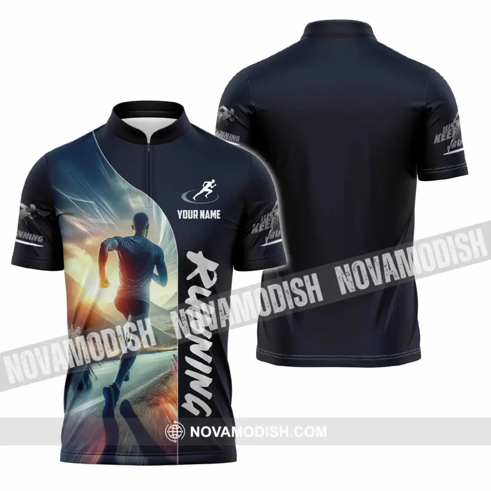 Men Shirt - Custom Running Lover Shirt Zipper Polo Shirt / S T-shirt