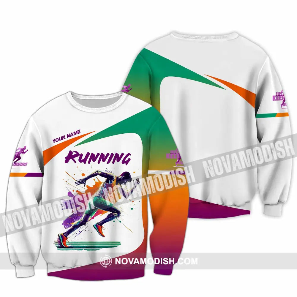 Men Shirt - Custom Running Man Runner Shirt Long Sleeve / S T-shirt