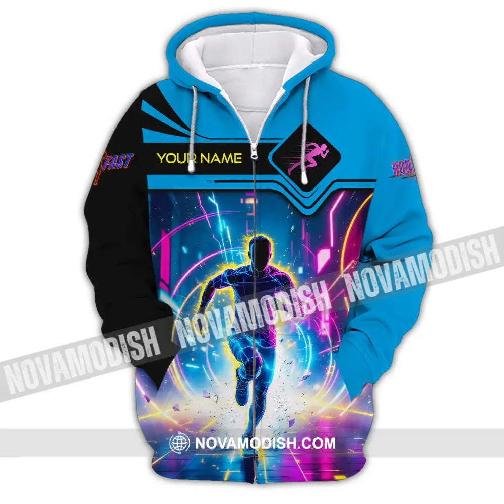 Men Shirt - Custom Running Shirt Zipper Hoodie / S T-shirt