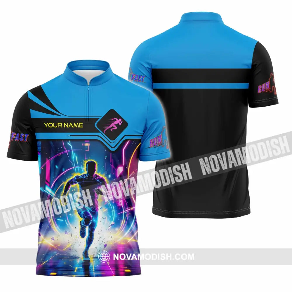 Men Shirt - Custom Running Shirt Zipper Polo Shirt / S T-shirt