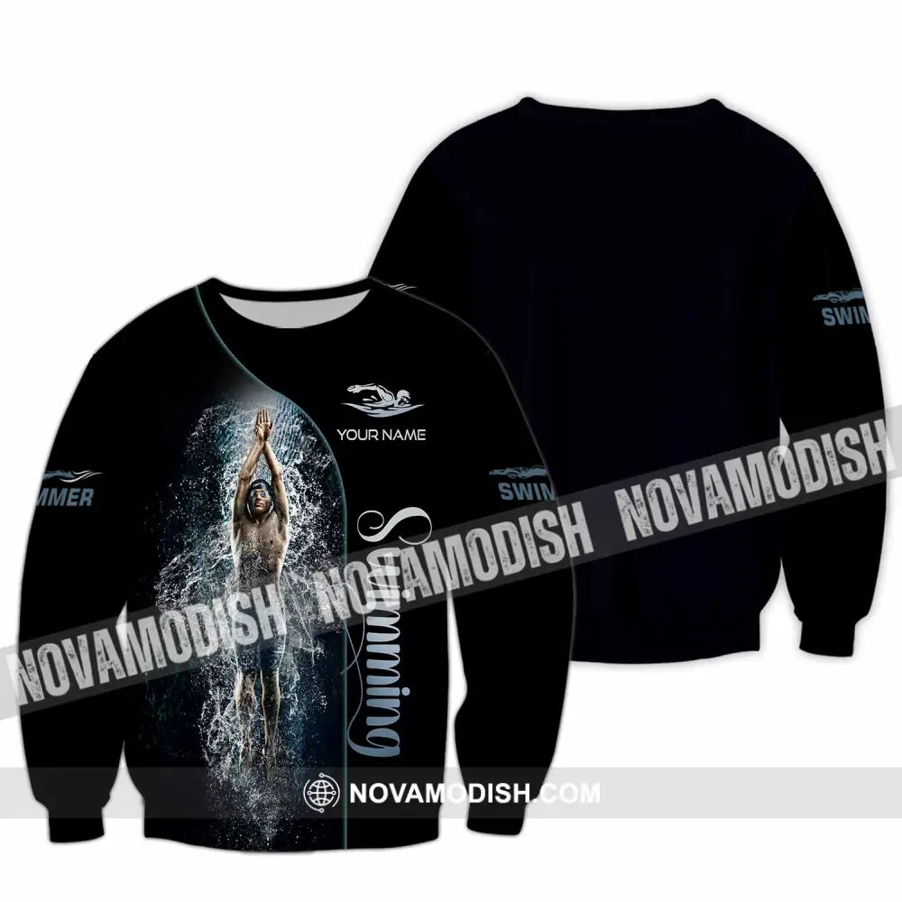 Men Shirt - Custom Swimming Swim Lover Shirt Long Sleeve / S T-shirt