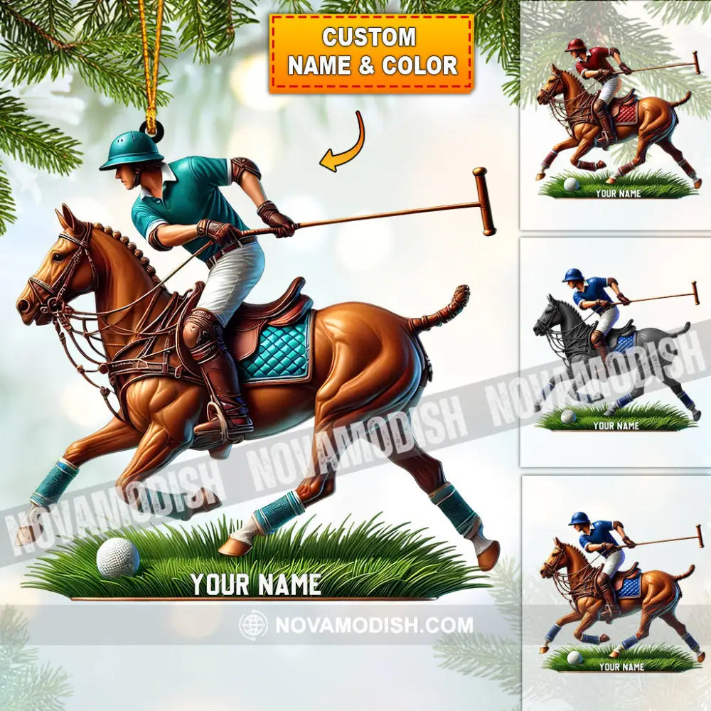 Polo Player Decor Christmas Ornament Personalized 3.54’’ / 1