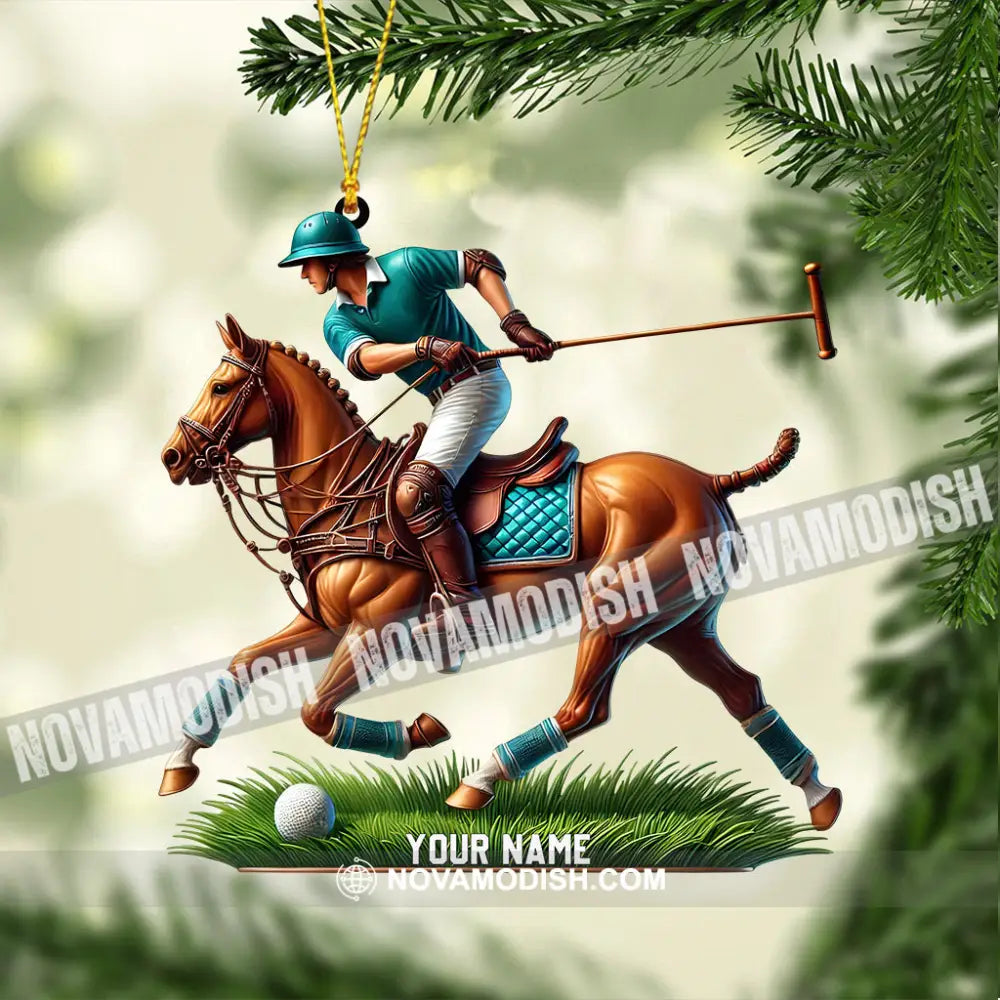Polo Player Decor Christmas Ornament Personalized