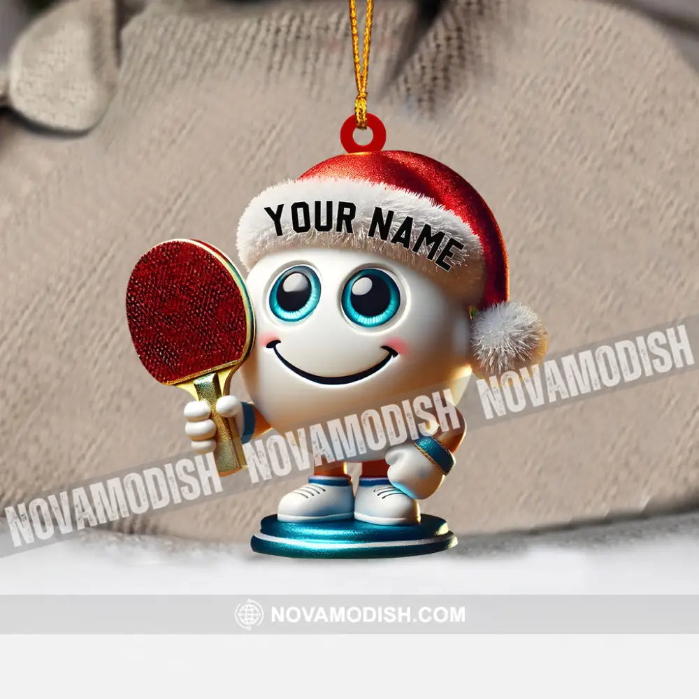 Table Tennis Racket And Ball Home Decor Christmas Ornament Personalized