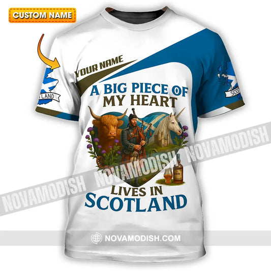 Unisex Shirt - Custom A Big Piece Of My Heart Lives In Scotland Shirt T-shirt
